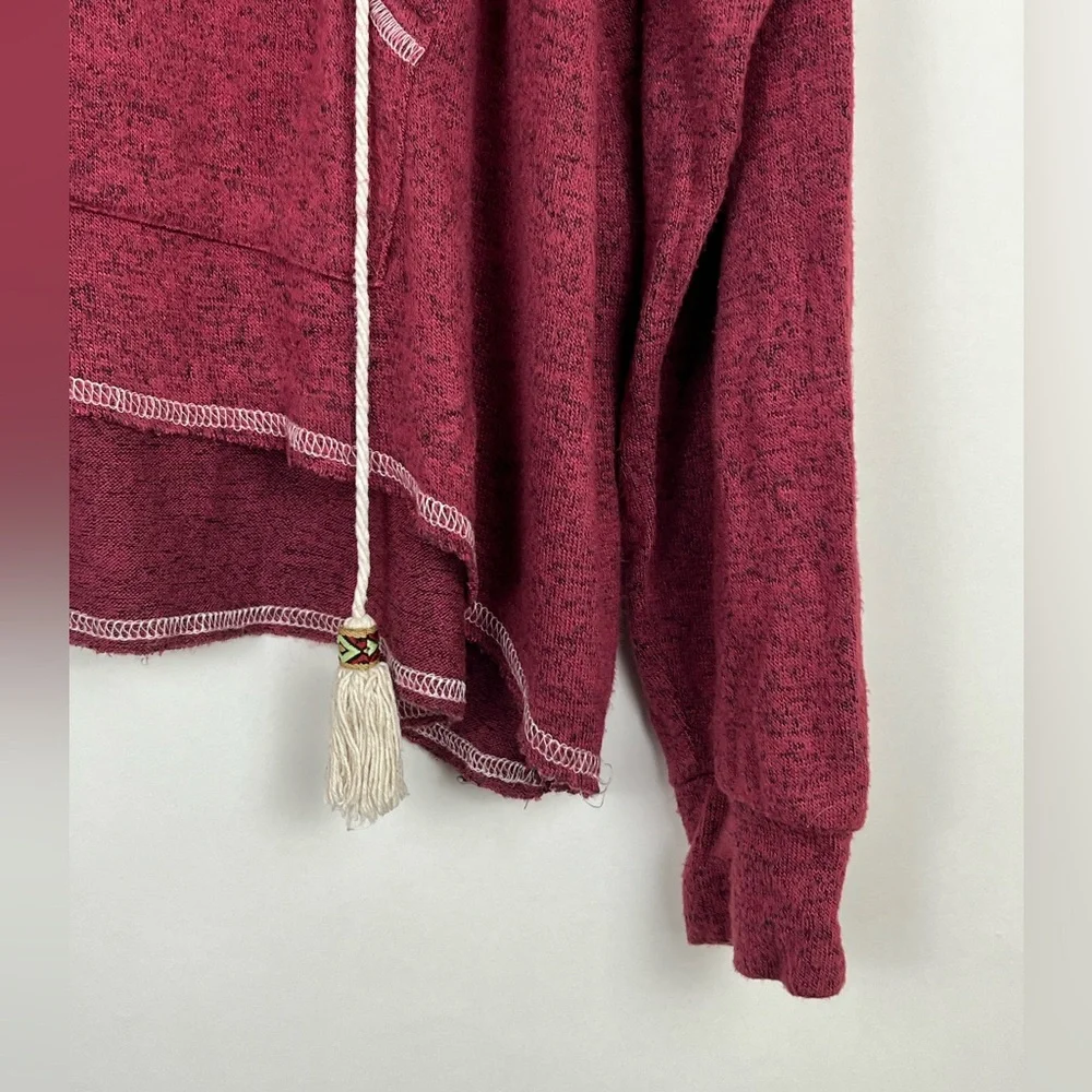 Earthbound sweater hoodie drawstrings burgundy Sz M - Picture 4 of 8
